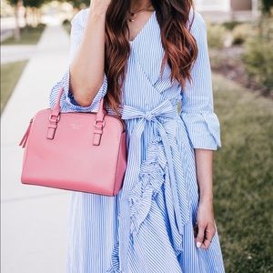 Who what wear ruffle wrap dress